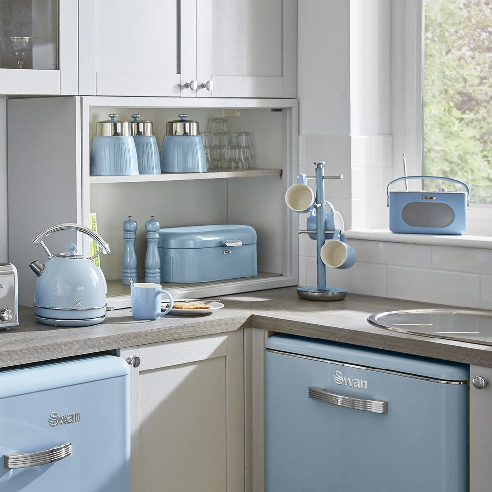 Retro broodtrommel sky blue