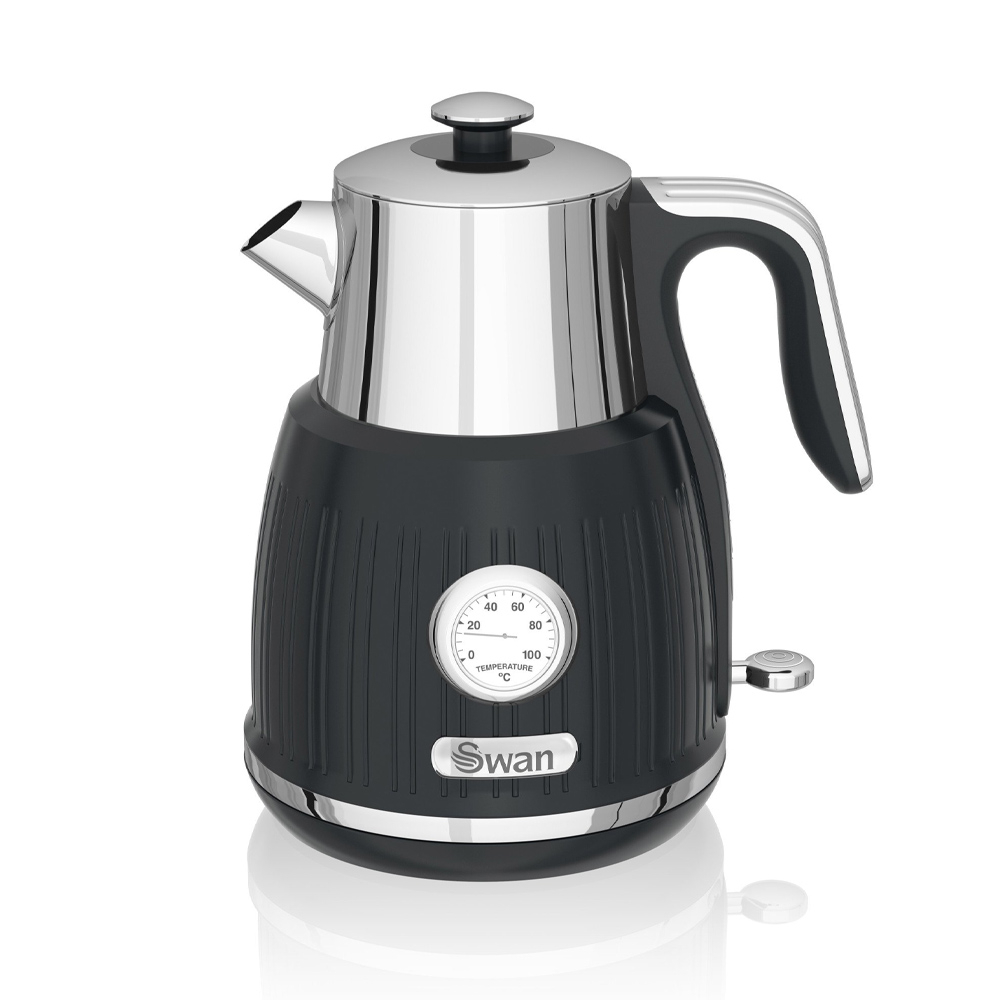 Retro waterkoker 1.5 liter zwart