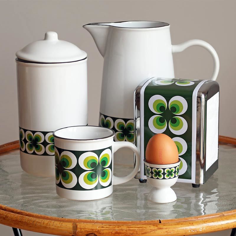 Retro mok 250 ml emaille  geinspireerd ramona green