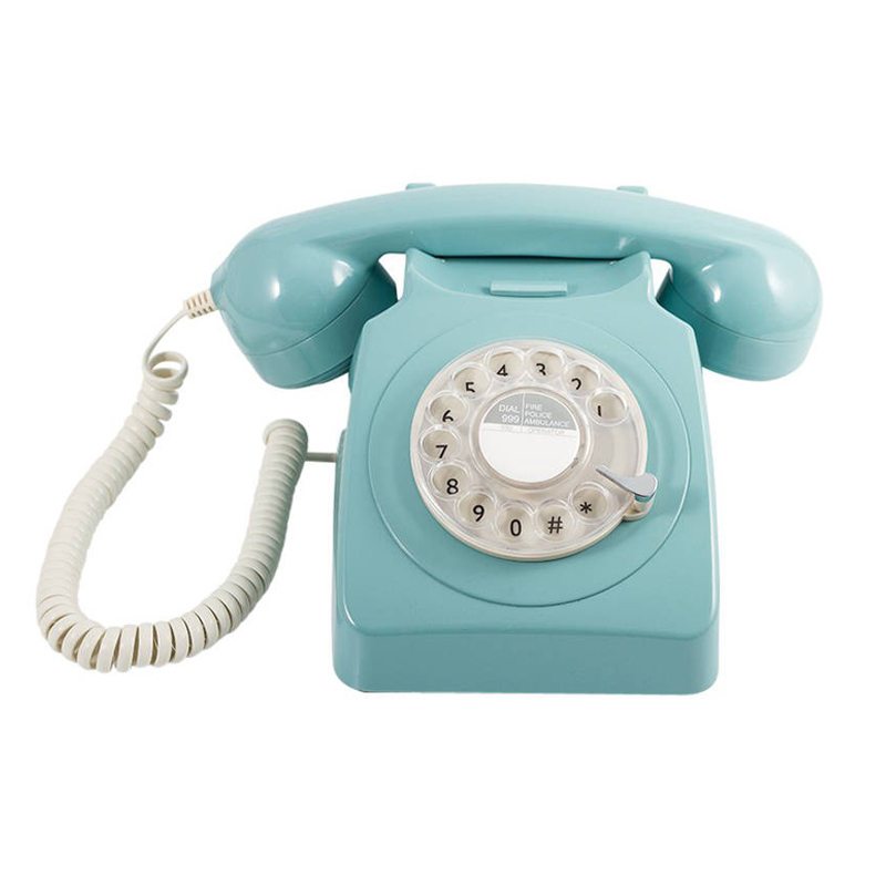 Draaischijf retro telefoon blauw