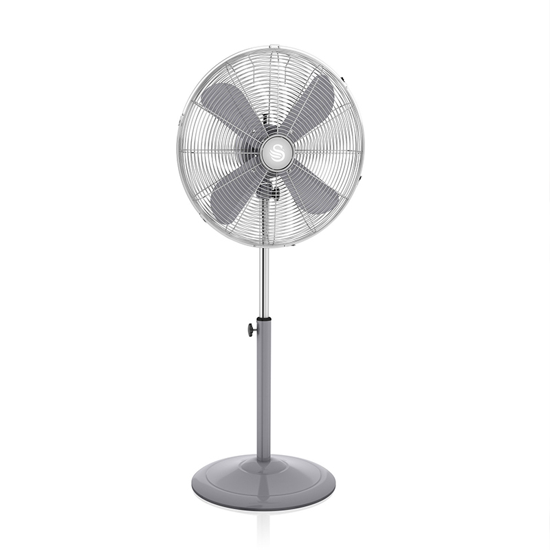 16 Inch retro vloerventilator grijs