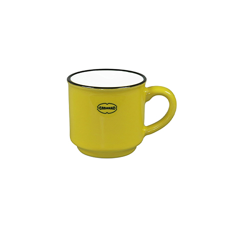 Cabanaz Retro Espressokopje emaille geinspireerd Sunny Yellow