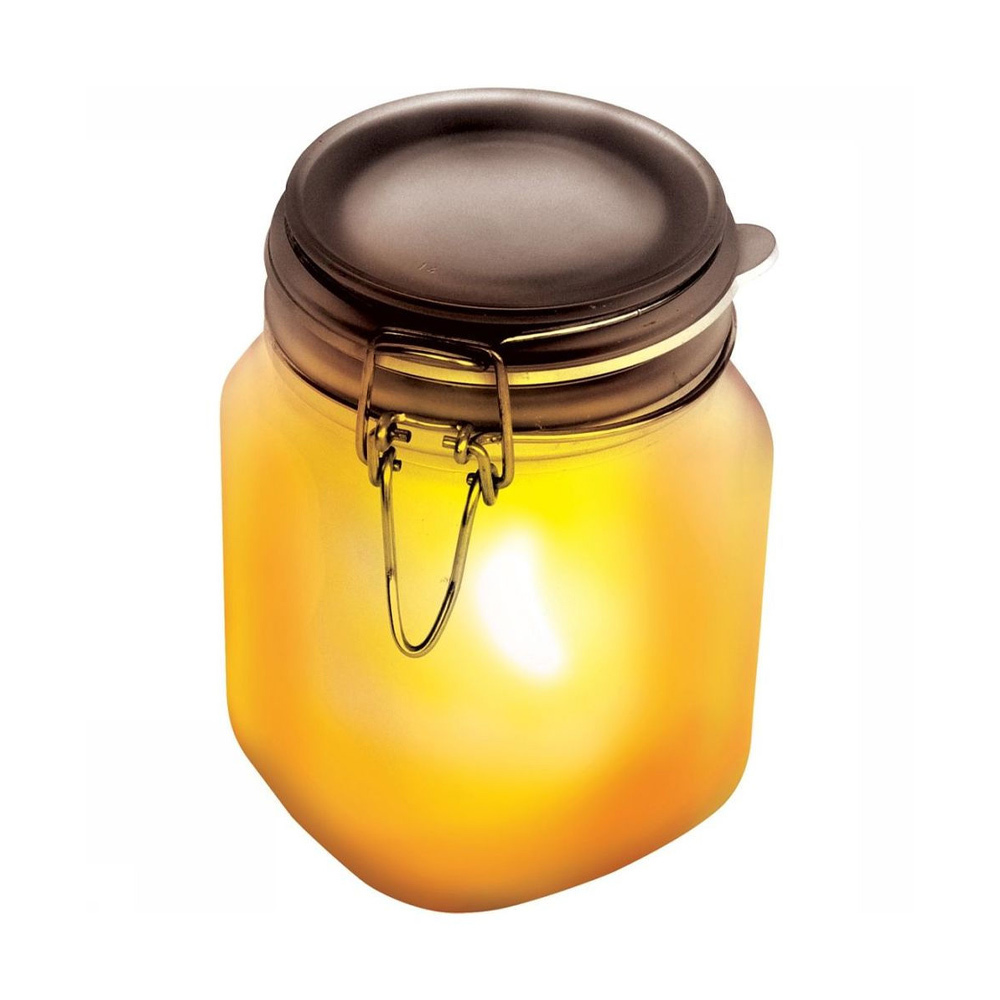 Weckpot lamp op zonne-energie geel