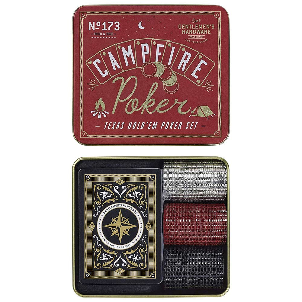 Retro kampvuur games Texas hold 'em poker set