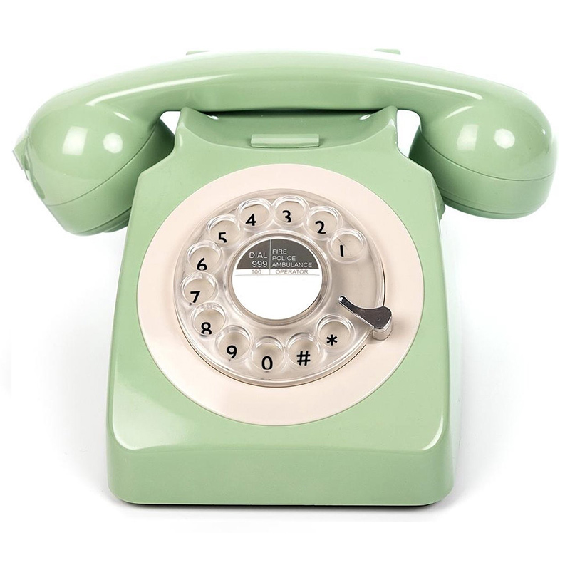 Draaischijf retro telefoon swedish green