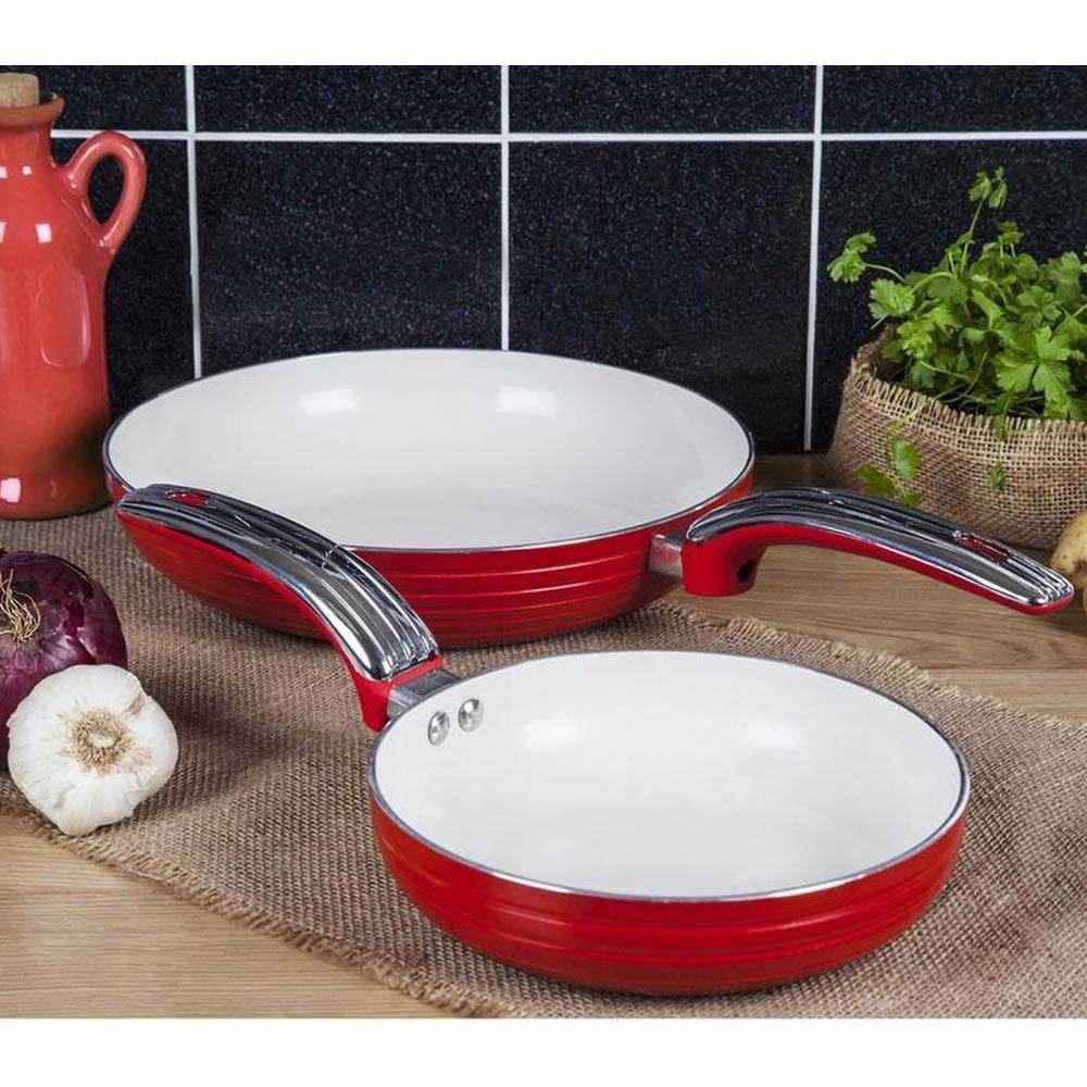 Koekenpannen set van 2 rood