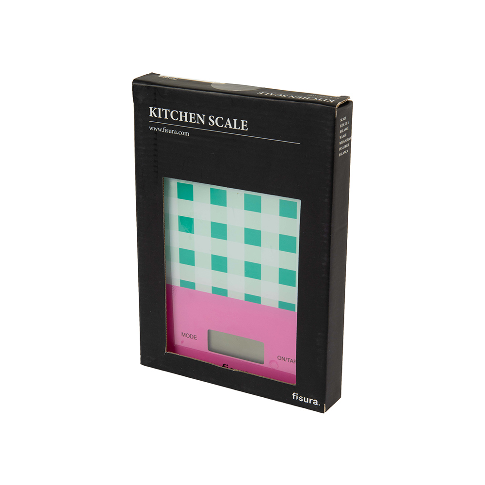 Fisura retro keukenweegschaal Gingham groen