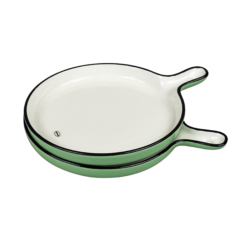 Retro serveerschaal set van 2 vintage green