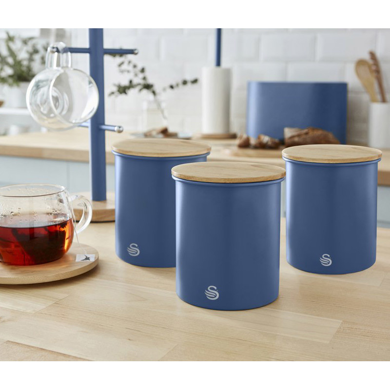 Opbergblikken set van 3 blauw