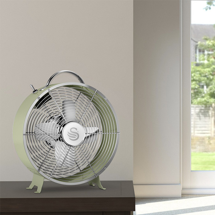 Retro tafelventilator 8 inch groen 