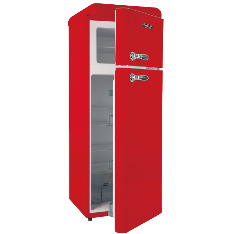 Schneider SCDD 208 V Retro Koelkast Fire Red