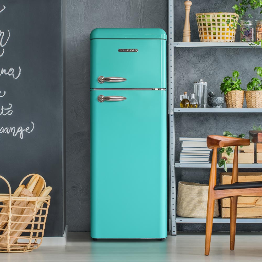 Schneider SCDD 208 V Retro Koelkast Acapulco Blue