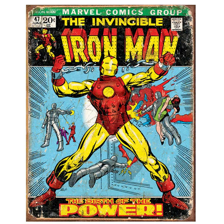 Metalen retro bord - The Invincible Iron Man