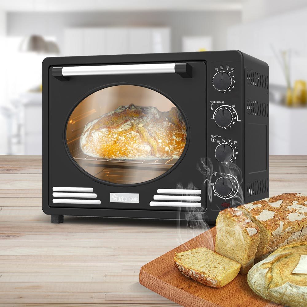 Retro mini oven 35 L zwart