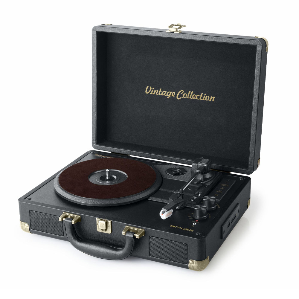 Muse MT-103 GD retro bluetooth USB platenspeler zwart