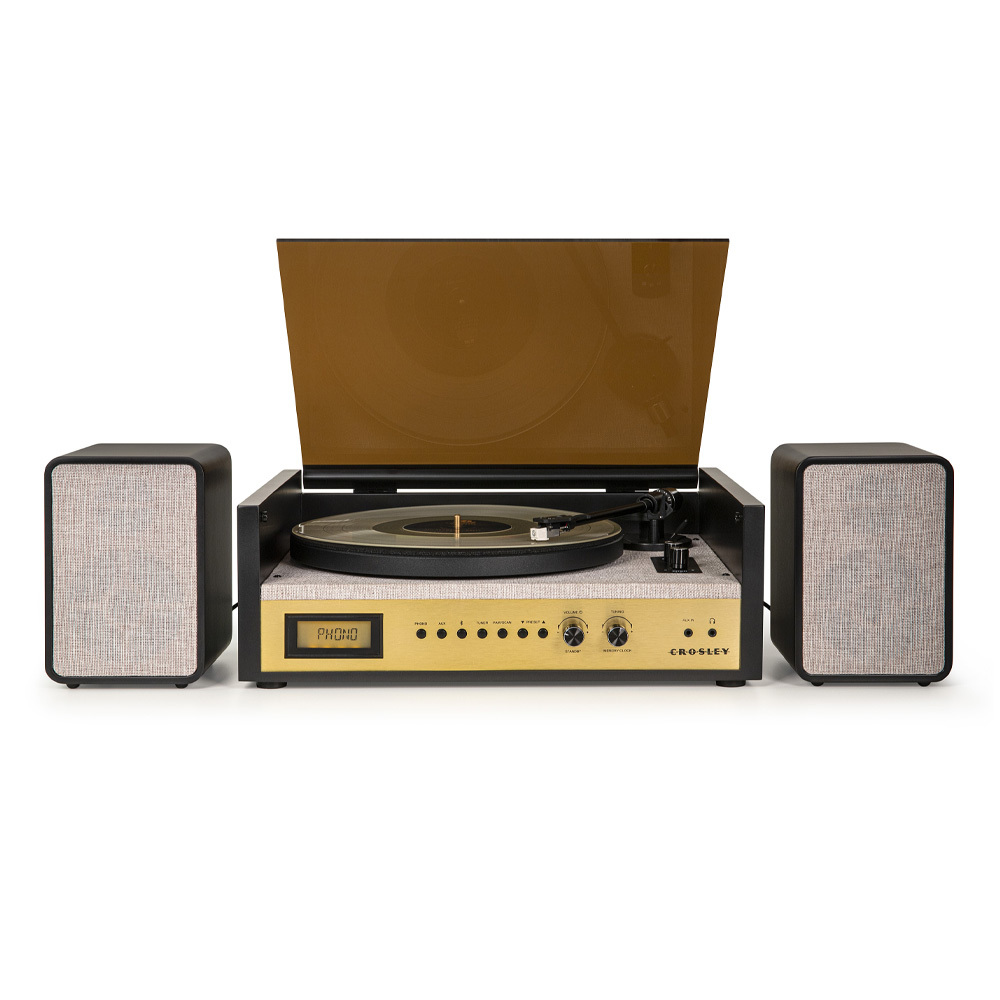 Crosley Coda Retro Bluetooth Platenspeler met Externe Luidsprekers Zwart
