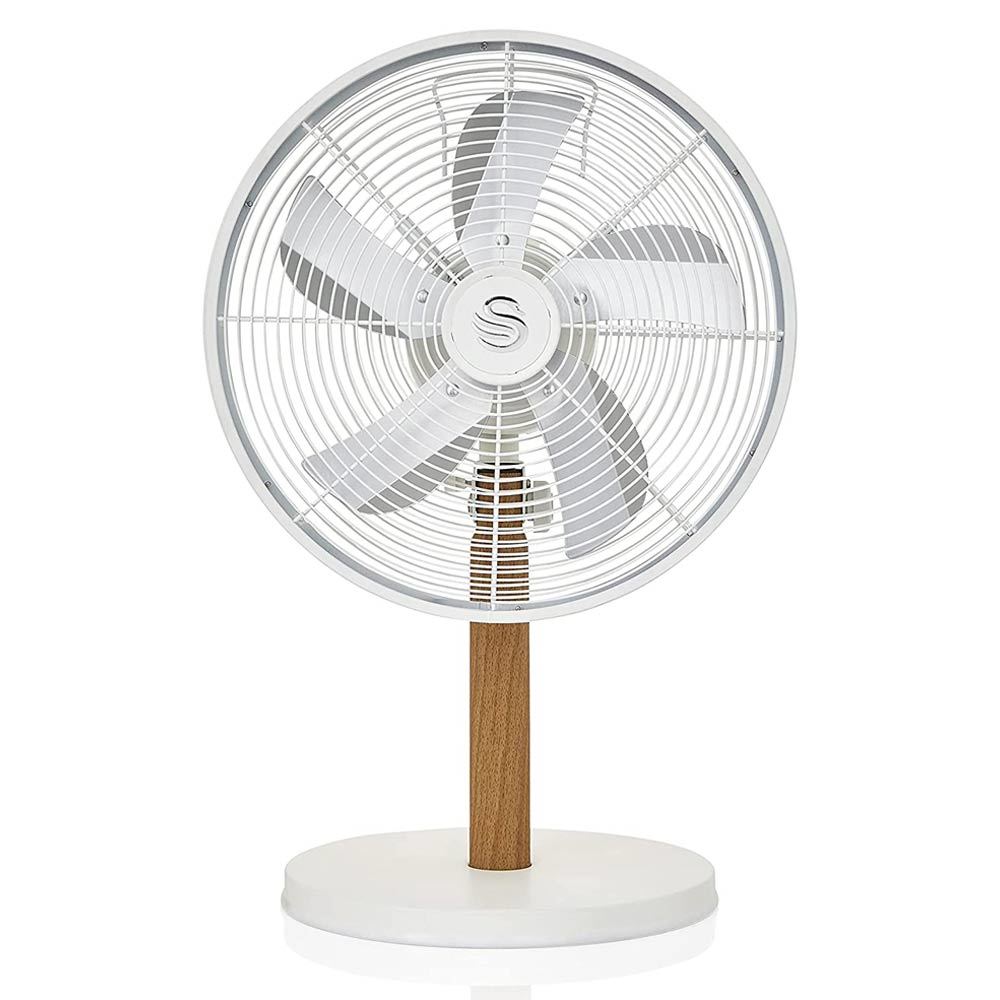 Retro 12 inch tafelventilator wit