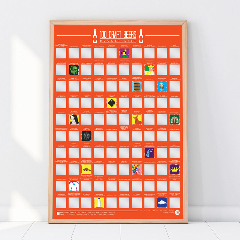 Bucket list craft beer poster - 100 bier kraskaart