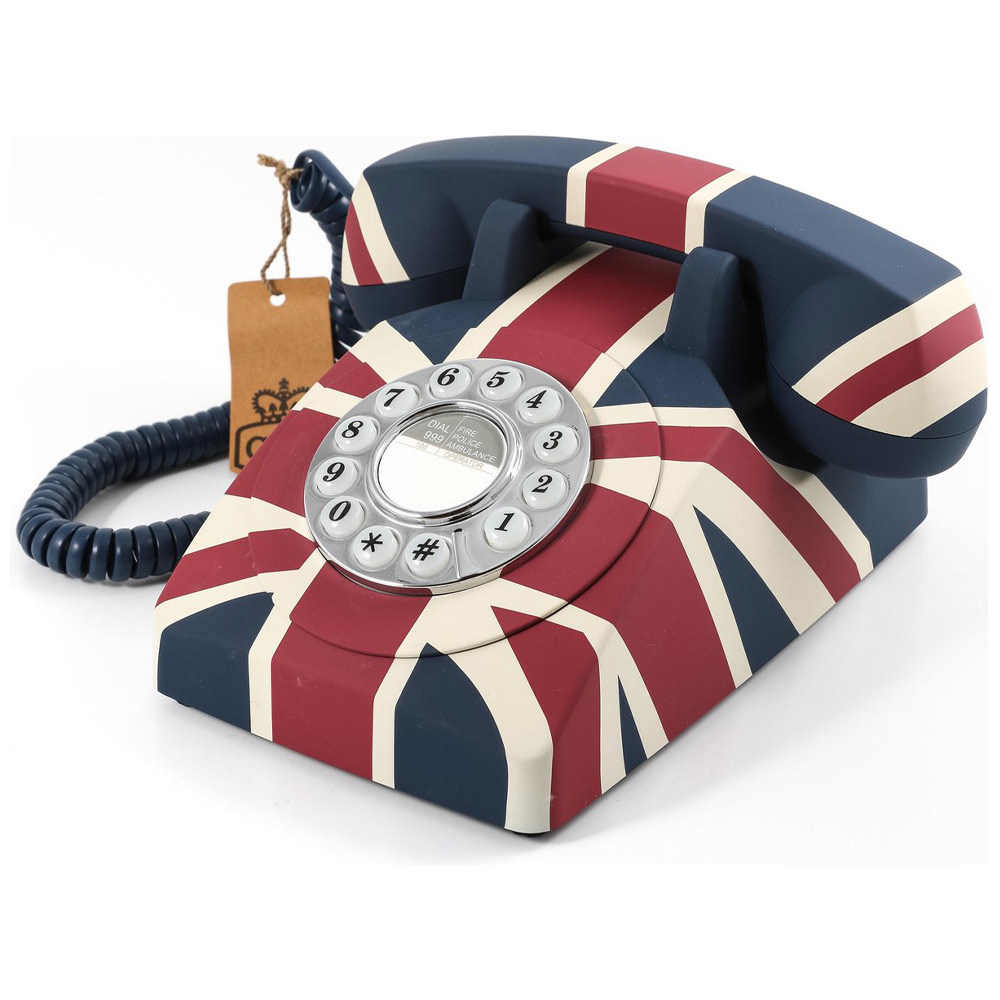 Union Jack druktoets retro telefoon