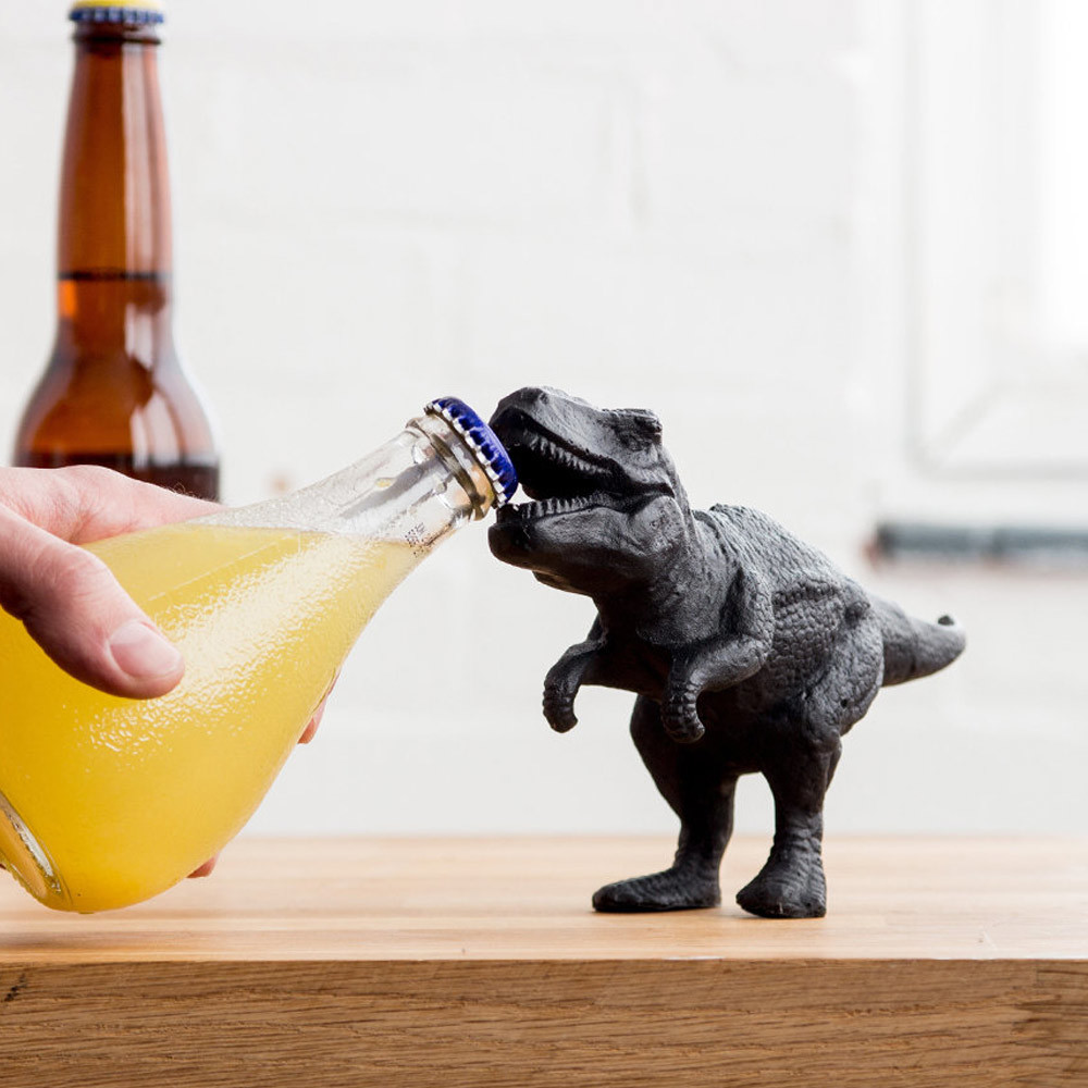 Dinosaurus t-rex flesopener van gietijzer zwart