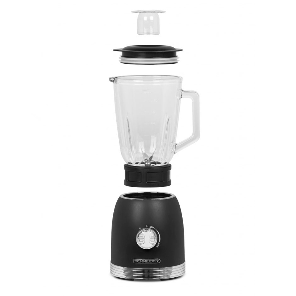 Retro blender 1.5 L mat zwart