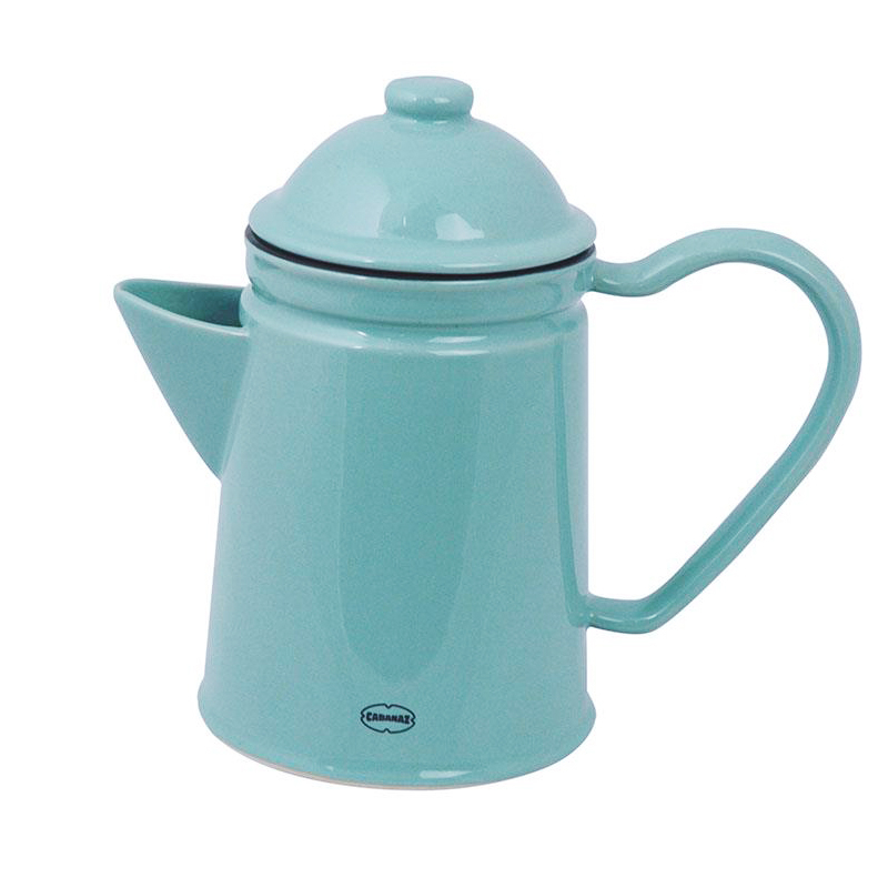 Retro koffie en theepot arctic blue