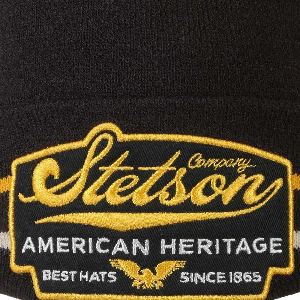Stetson Retro Beanie Muts American Heritage Zwart Geel
