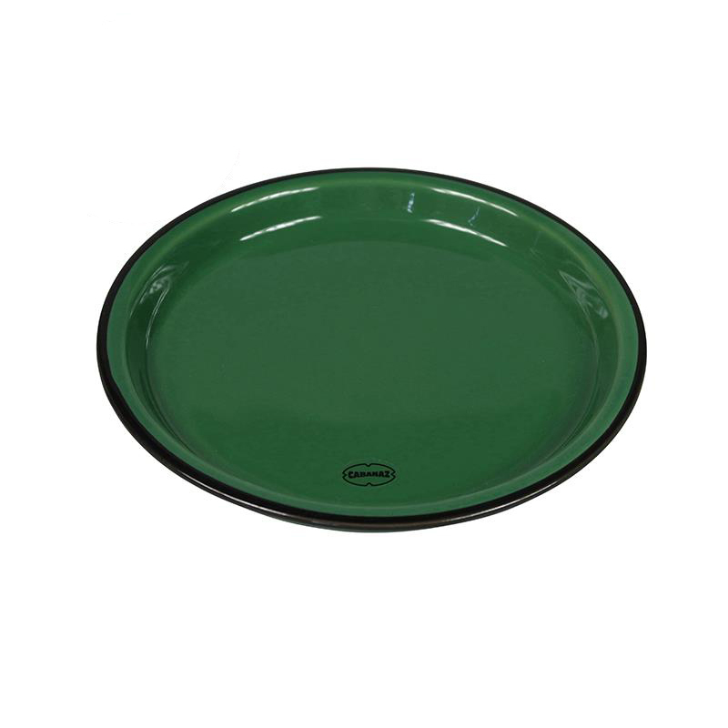 Retro gebaksbord emaille geinspireerd pine green