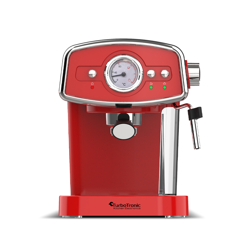 TurboTronic ZEspresso TT-CM22 Retro Espressomachine Rood TurboTronic ZEspresso TT-CM22 Retro Espressomachine Rood