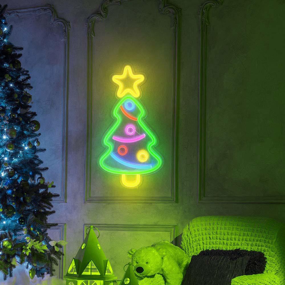 Retro neon verlichting Kerstboom - multi color 