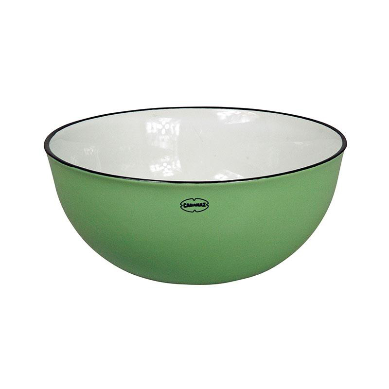 Retro saladeschaal emaille  geinspireerd vintage green