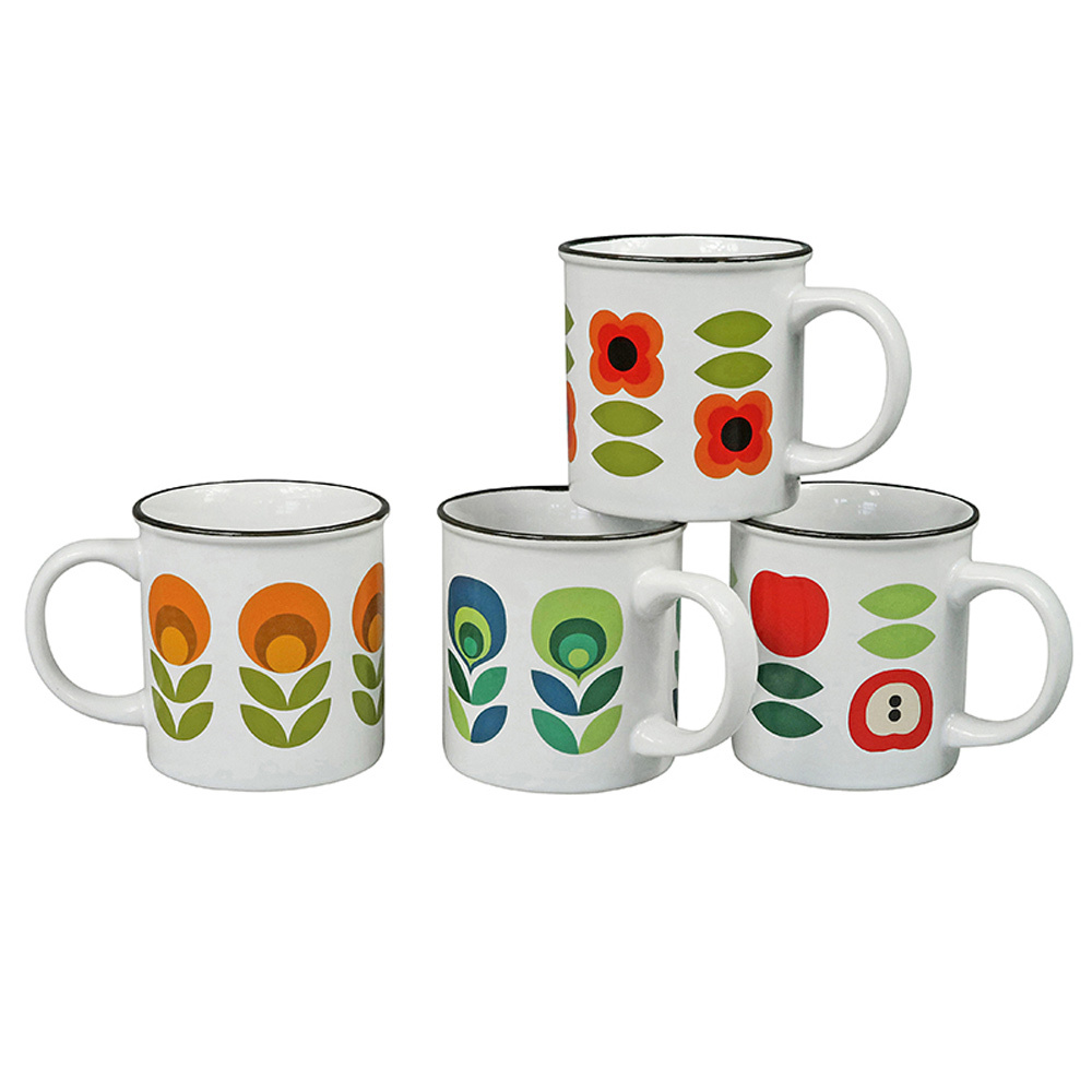 Cabanaz Retro Mok Lola - Set van 4 Mokken