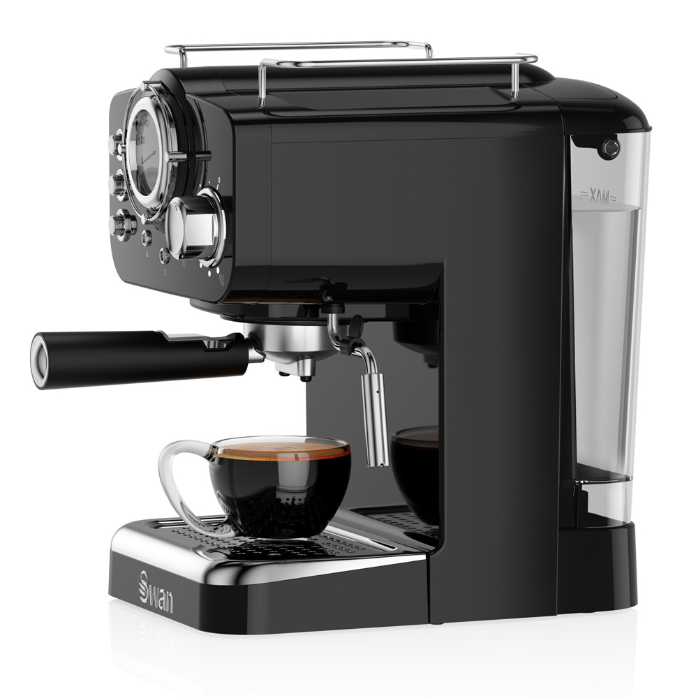 Retro espressomachine zwart