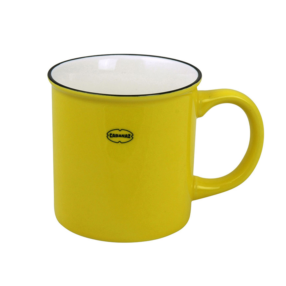 Cabanaz Retro Mok emaille geinspireerd Sunny Yellow