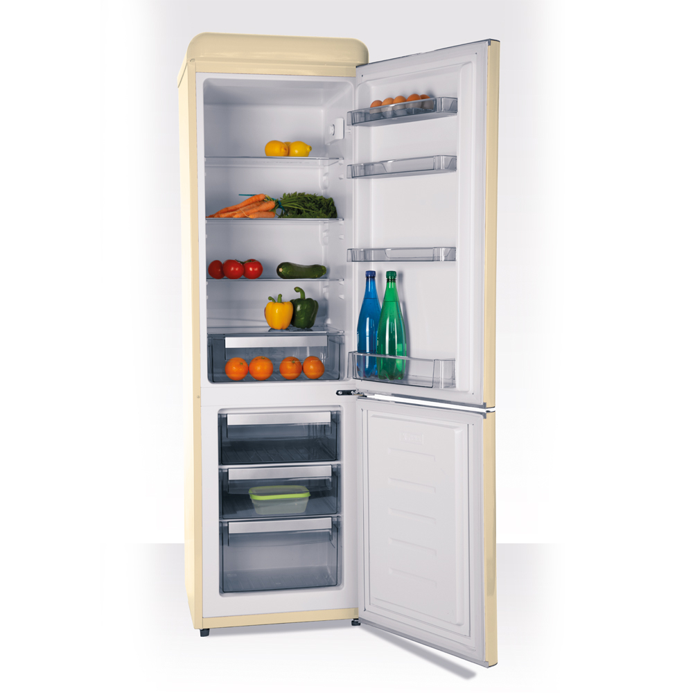 Schneider SCB300 V Retro Koelkast Creme - Retro koel-vriescombinatie