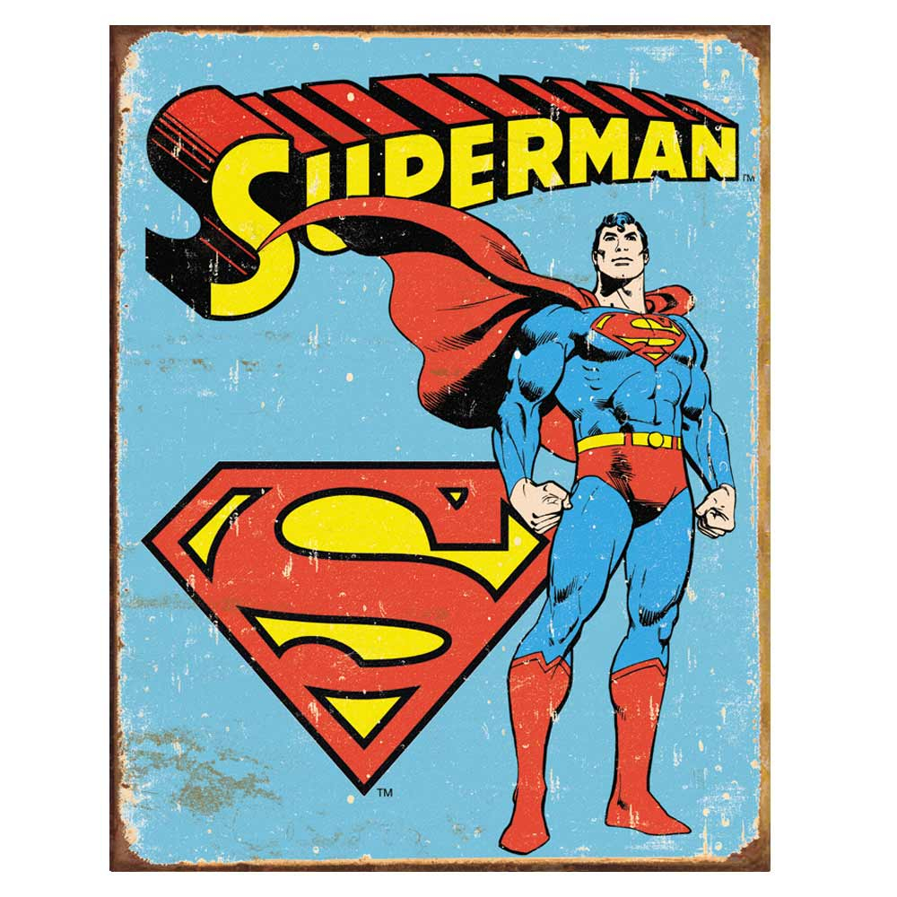 Metalen Retro Bord Superman