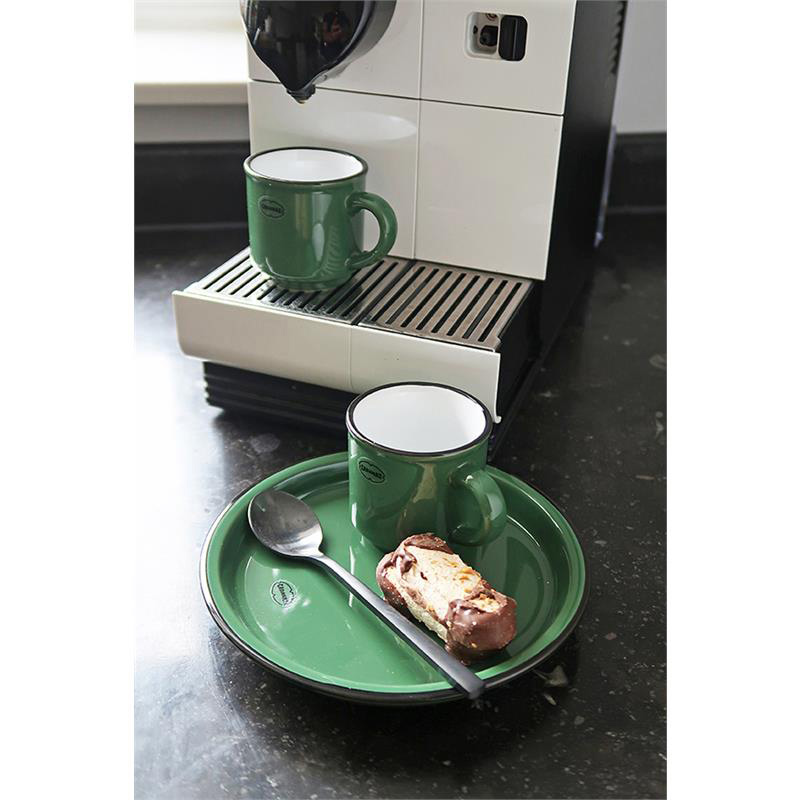 Retro espressokopje emaille  geinspireerd pine green