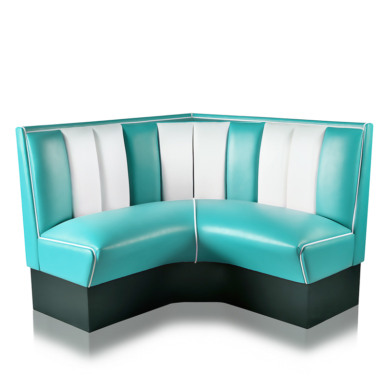 Bel Air Dinerbank Quarter Circle Booth HW-120-120 Turquoise