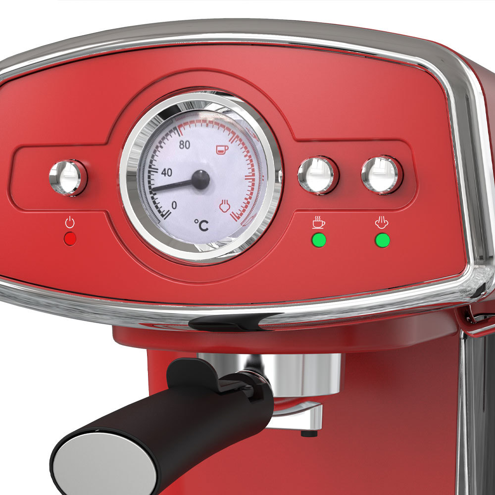 TurboTronic ZEspresso TT-CM22 Retro Espressomachine Rood TurboTronic ZEspresso TT-CM22 Retro Espressomachine Rood