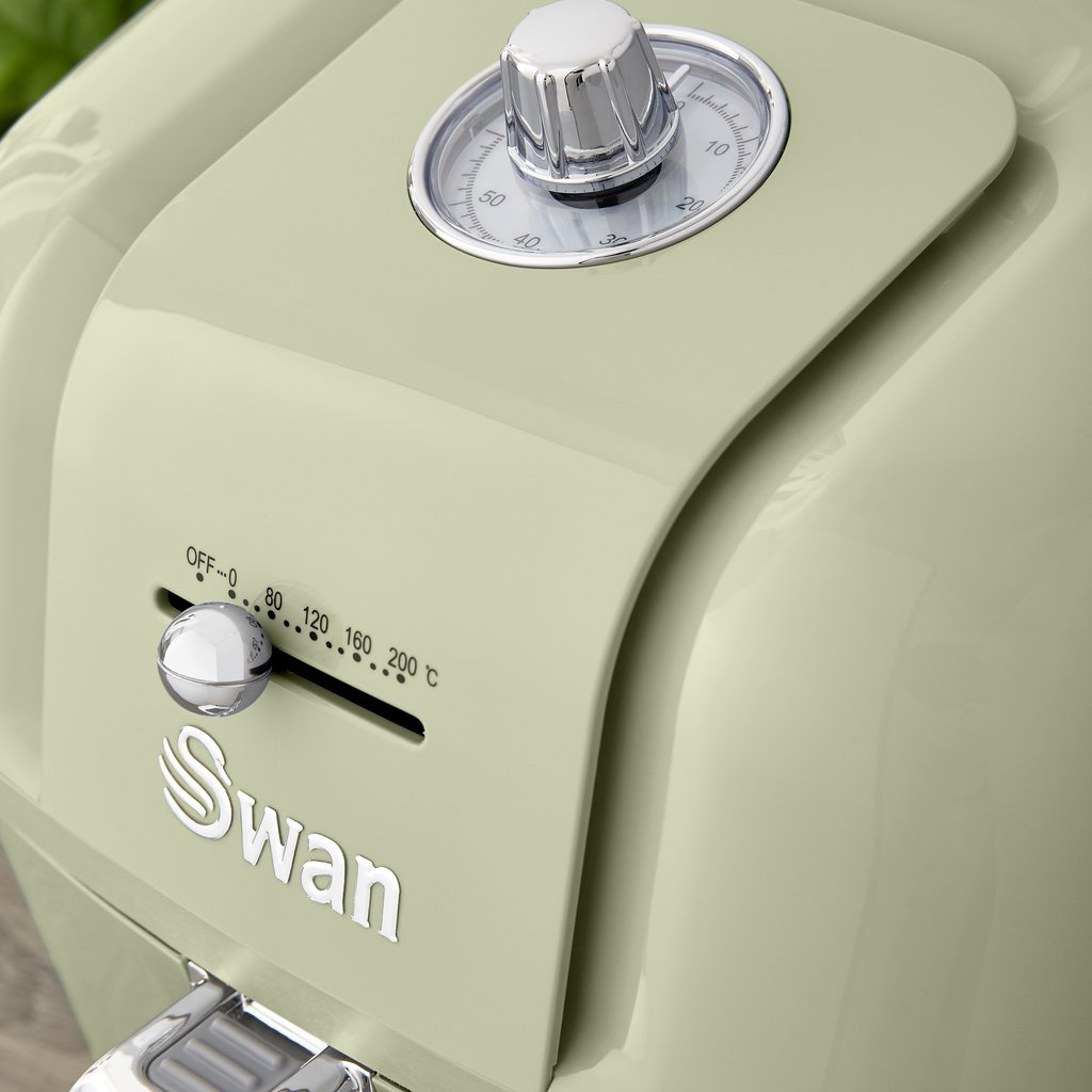 Swan Retro 6 Liter AirFryer Groen - Frituren op een gezonde manier