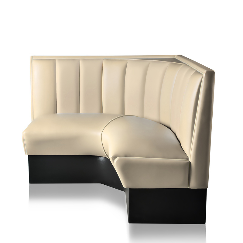 Bel Air Dinerbank Quarter Circle Booth HW-120-120 Off White