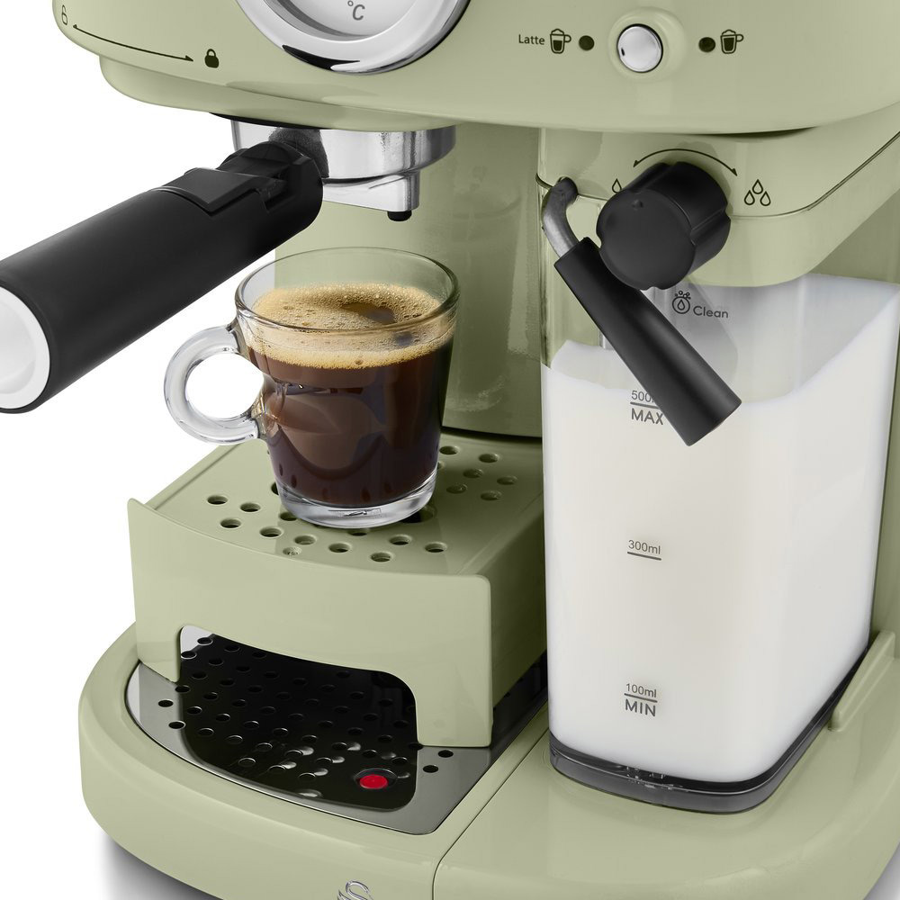 Swan one-touch retro espressomachine groen
