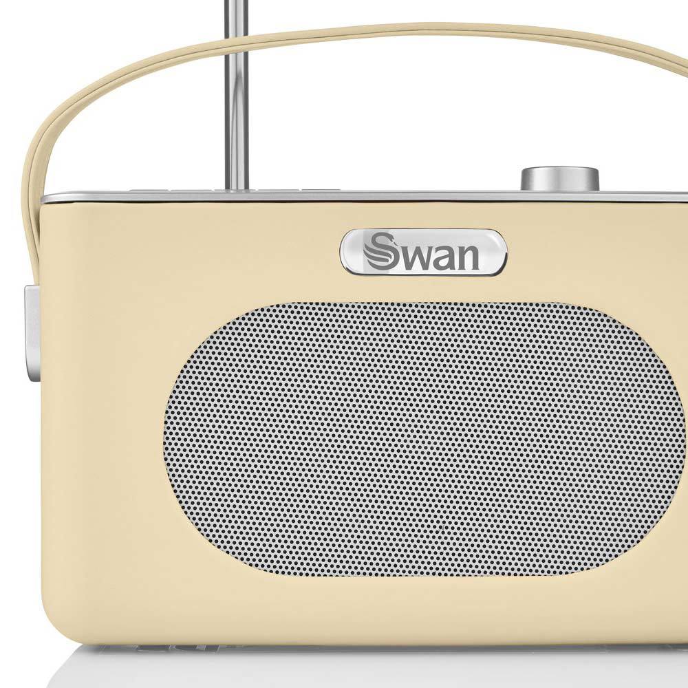 Swan draagbare retro radio DAB+ bluetooth creme