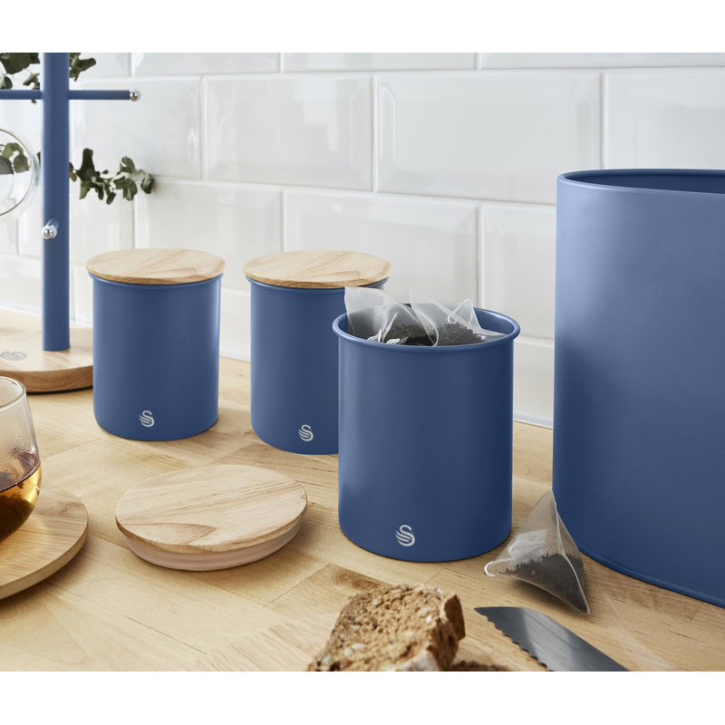 Opbergblikken set van 3 blauw