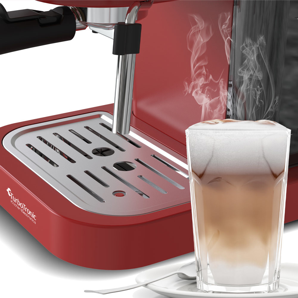 TurboTronic ZEspresso TT-CM22 Retro Espressomachine Rood TurboTronic ZEspresso TT-CM22 Retro Espressomachine Rood