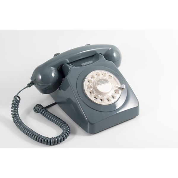 Draaischijf retro telefoon grijs