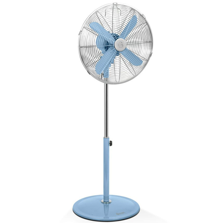 Swan 16 Inch retro vloerventilator blauw