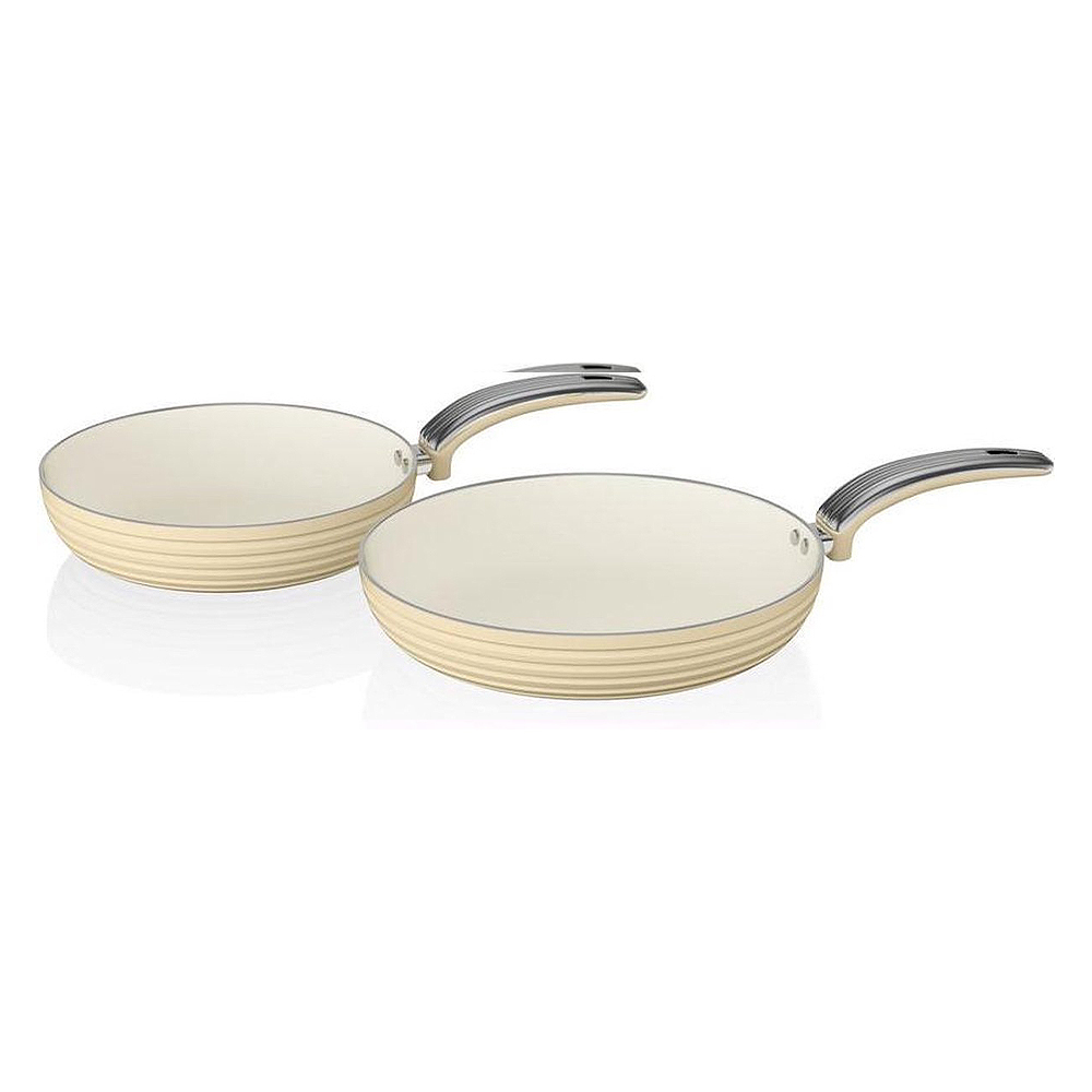 Koekenpannen set van 2 creme