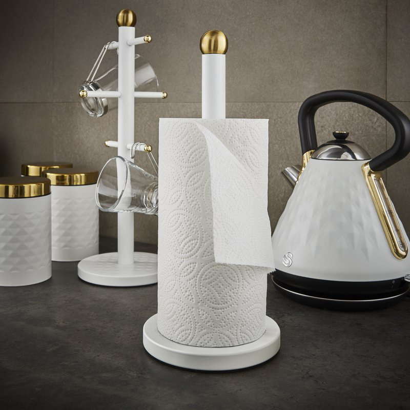 Swan retro keukenrolhouder wit 