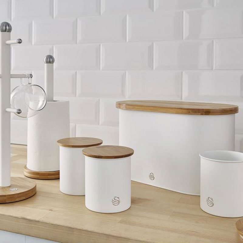 Swan retro opbergblikken set van 3 wit